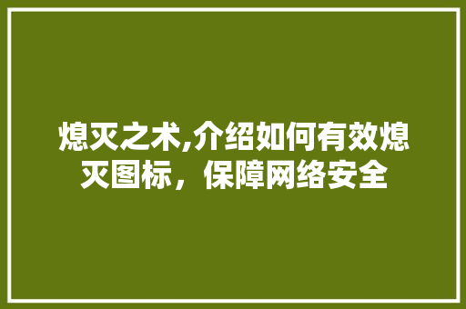 熄灭之术,介绍如何有效熄灭图标，保障网络安全 建站教程