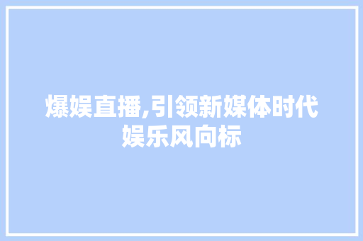 爆娱直播,引领新媒体时代娱乐风向标 WordPress教程