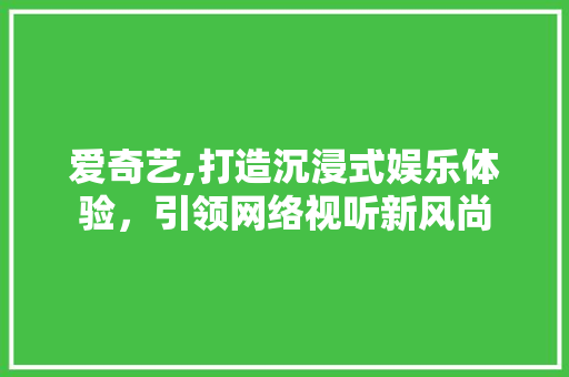 爱奇艺,打造沉浸式娱乐体验，引领网络视听新风尚 建站教程