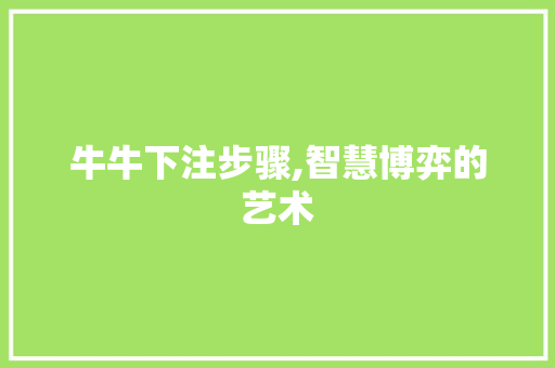 牛牛下注步骤,智慧博弈的艺术
