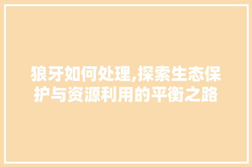 狼牙如何处理,探索生态保护与资源利用的平衡之路 友链在线