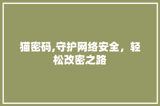 猫密码,守护网络安全，轻松改密之路