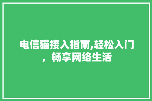 电信猫接入指南,轻松入门，畅享网络生活