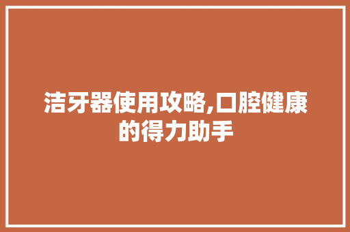 洁牙器使用攻略,口腔健康的得力助手