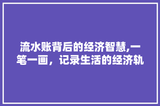 流水账背后的经济智慧,一笔一画，记录生活的经济轨迹 服务器/数据库