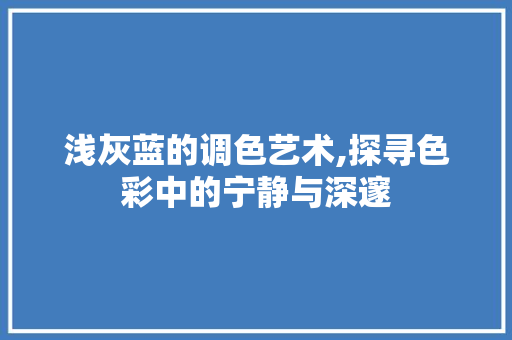 浅灰蓝的调色艺术,探寻色彩中的宁静与深邃