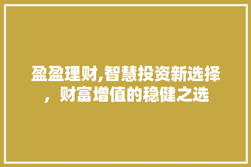 盈盈理财,智慧投资新选择，财富增值的稳健之选