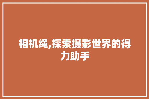 相机绳,探索摄影世界的得力助手