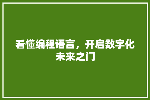 看懂编程语言，开启数字化未来之门 WordPress教程