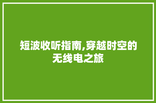 短波收听指南,穿越时空的无线电之旅