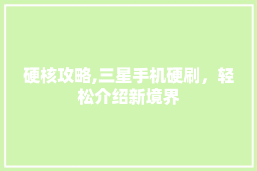 硬核攻略,三星手机硬刷，轻松介绍新境界 WordPress教程