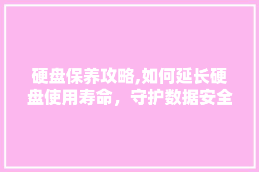 硬盘保养攻略,如何延长硬盘使用寿命，守护数据安全
