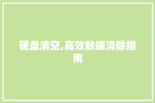 硬盘清空,高效数据清除指南