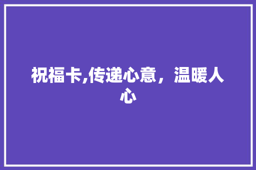 祝福卡,传递心意，温暖人心