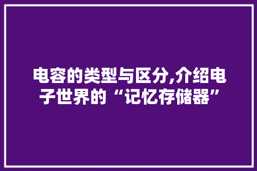 电容的类型与区分,介绍电子世界的“记忆存储器” Web前端