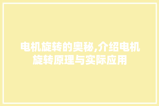 电机旋转的奥秘,介绍电机旋转原理与实际应用 友链在线