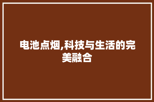 电池点烟,科技与生活的完美融合