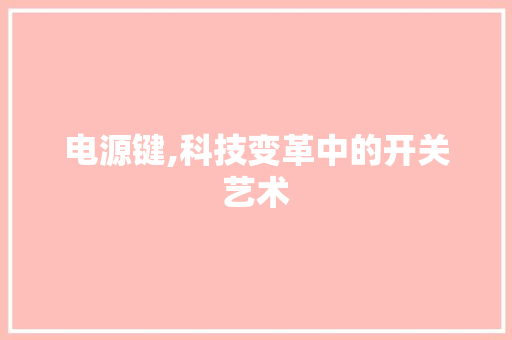 电源键,科技变革中的开关艺术 服务器/数据库