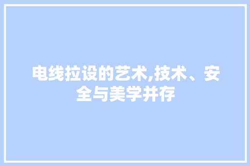电线拉设的艺术,技术、安全与美学并存 友链在线