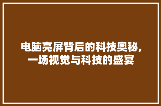 电脑亮屏背后的科技奥秘,一场视觉与科技的盛宴 WordPress教程