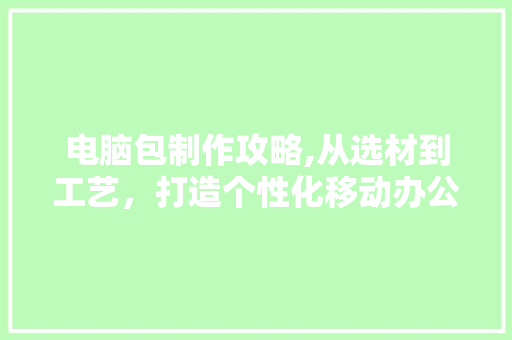 电脑包制作攻略,从选材到工艺，打造个性化移动办公利器