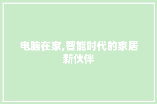 电脑在家,智能时代的家居新伙伴