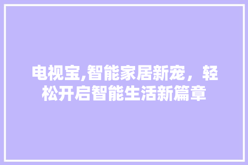 电视宝,智能家居新宠，轻松开启智能生活新篇章