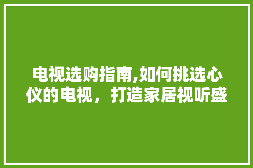 电视选购指南,如何挑选心仪的电视，打造家居视听盛宴