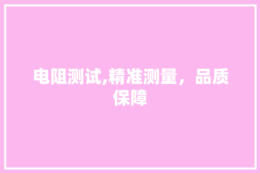 电阻测试,精准测量，品质保障