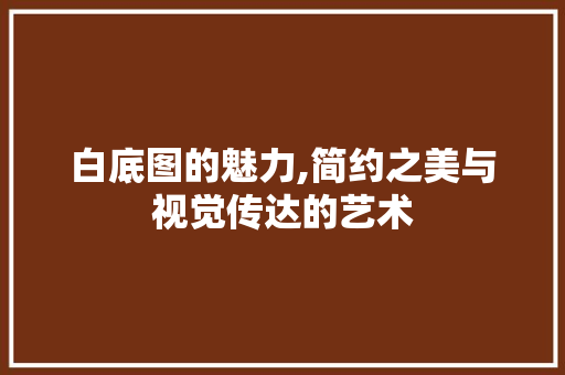 白底图的魅力,简约之美与视觉传达的艺术