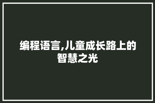 编程语言,儿童成长路上的智慧之光 WordPress教程
