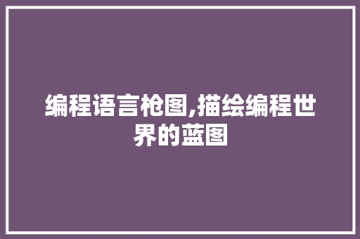 编程语言枪图,描绘编程世界的蓝图