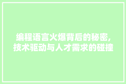 编程语言火爆背后的秘密,技术驱动与人才需求的碰撞