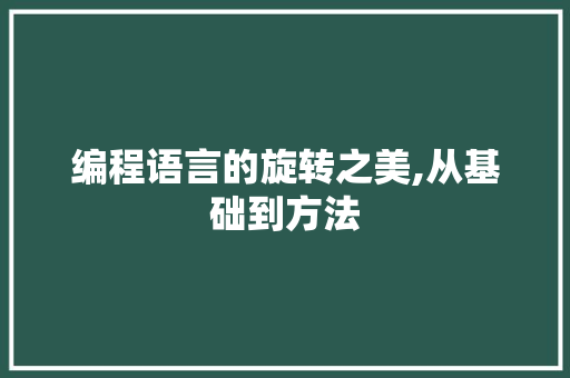编程语言的旋转之美,从基础到方法
