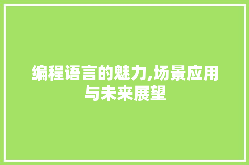 编程语言的魅力,场景应用与未来展望
