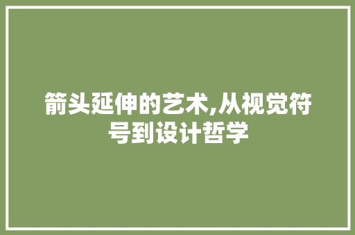 箭头延伸的艺术,从视觉符号到设计哲学