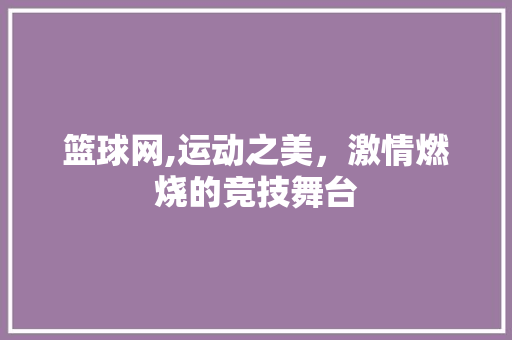 篮球网,运动之美，激情燃烧的竞技舞台