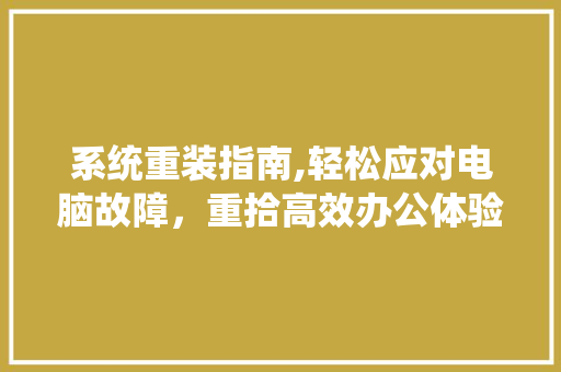 系统重装指南,轻松应对电脑故障，重拾高效办公体验