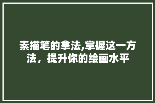 素描笔的拿法,掌握这一方法，提升你的绘画水平