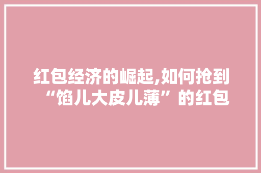 红包经济的崛起,如何抢到“馅儿大皮儿薄”的红包
