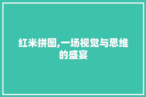 红米拼图,一场视觉与思维的盛宴