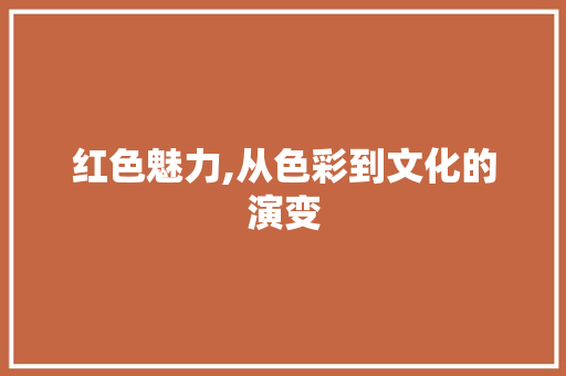 红色魅力,从色彩到文化的演变
