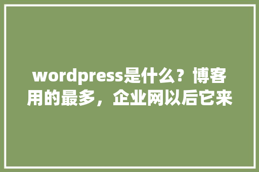 wordpress是什么？博客用的最多，企业网以后它来做长远看是否行得通「wordpress 维护模式」 wordpress是什么？博客用的最多，企业网以后它来做长远看是否行得通「wordpress 维护模式」 SEO教程