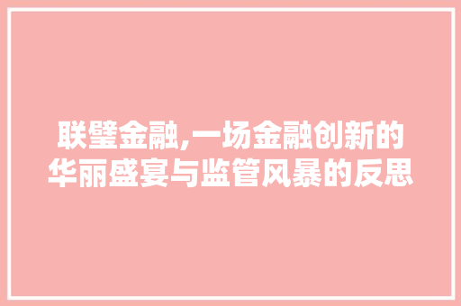 联璧金融,一场金融创新的华丽盛宴与监管风暴的反思