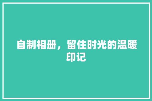 自制相册，留住时光的温暖印记