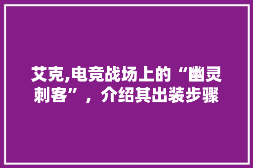 艾克,电竞战场上的“幽灵刺客”，介绍其出装步骤