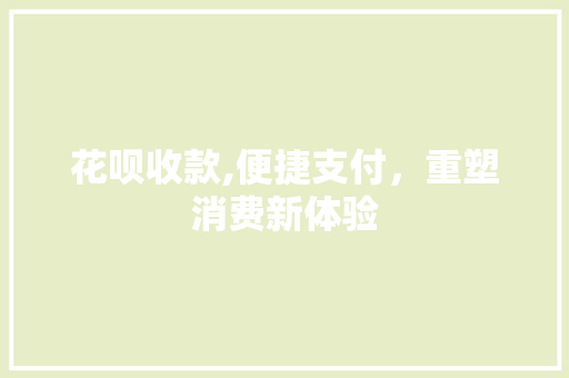 花呗收款,便捷支付，重塑消费新体验