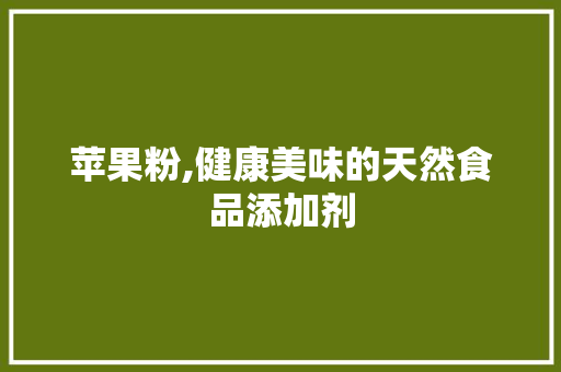 苹果粉,健康美味的天然食品添加剂
