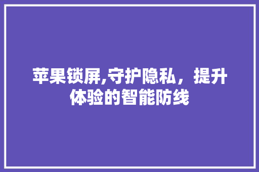 苹果锁屏,守护隐私，提升体验的智能防线 WordPress教程
