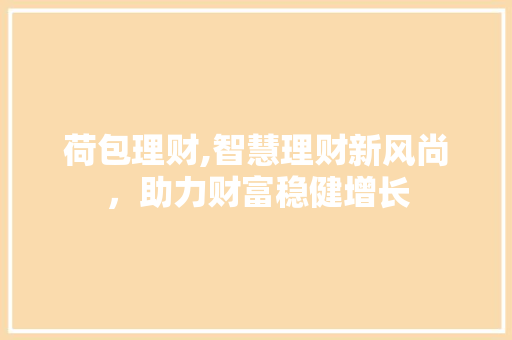 荷包理财,智慧理财新风尚，助力财富稳健增长